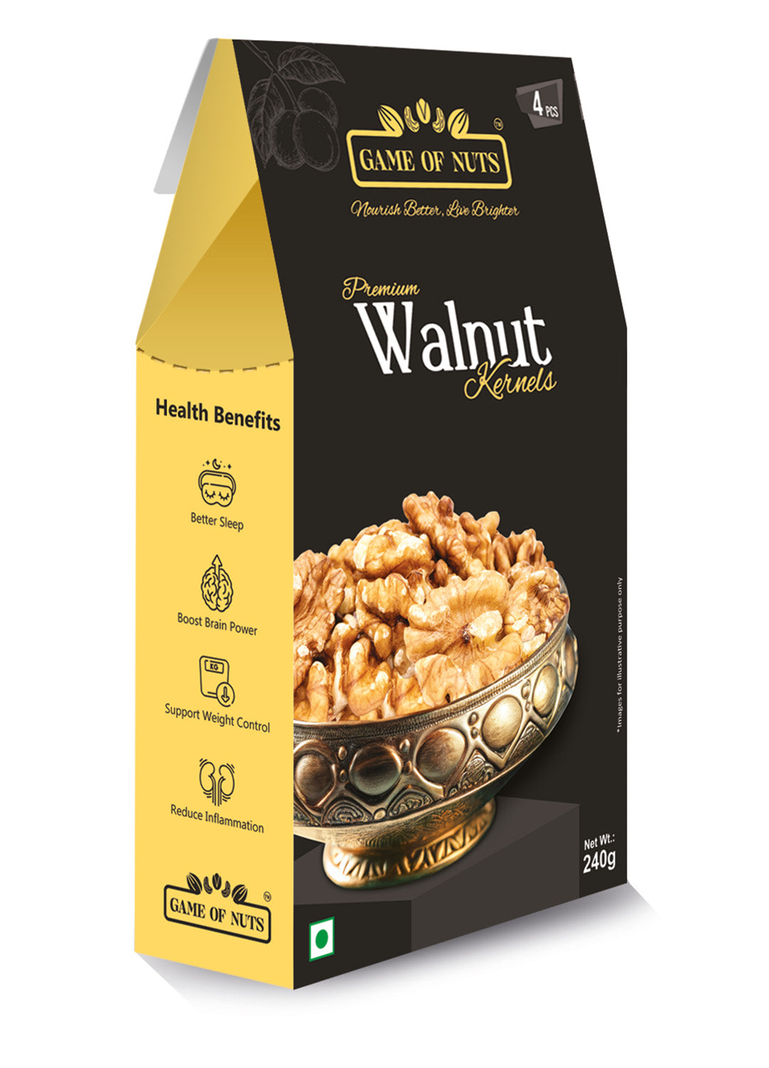 Walnut Kernels 4Pcs - 240gm