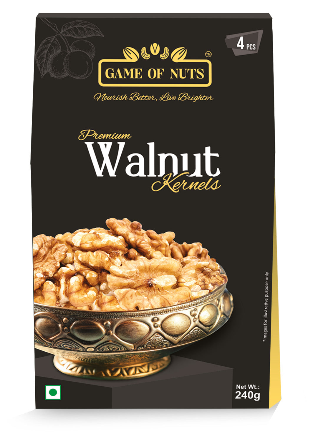 Walnut Kernels 4Pcs - 240gm