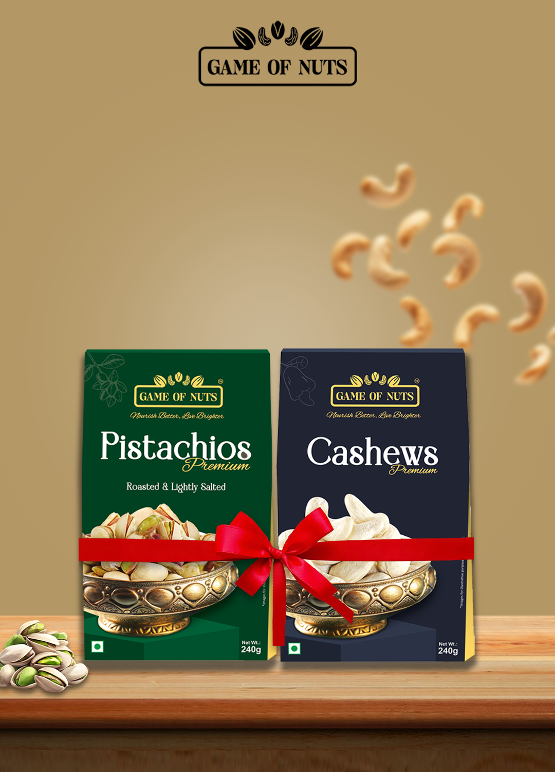 Cashews & Pistachios Combo – 240g Each