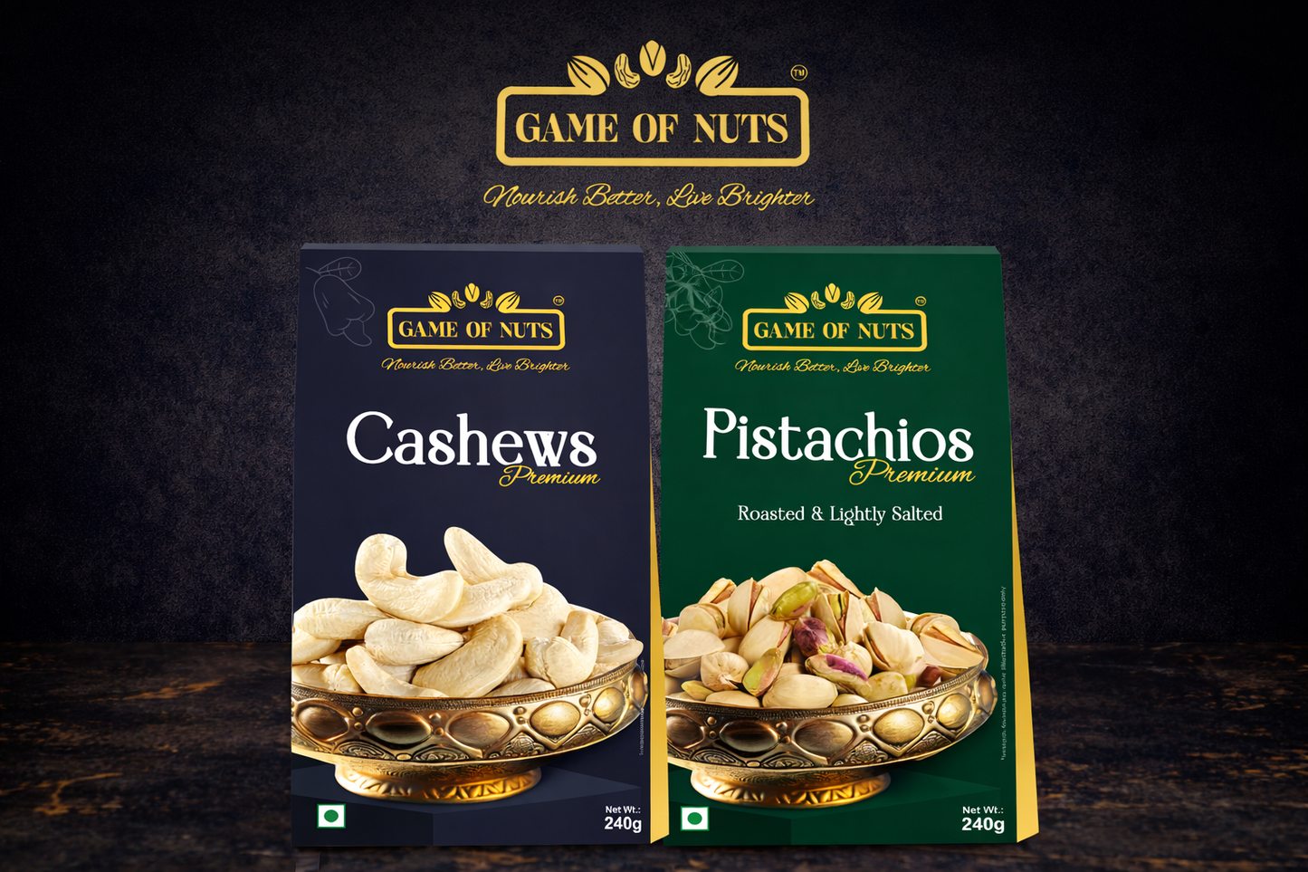 Cashews & Pistachios Combo – 240gm Each