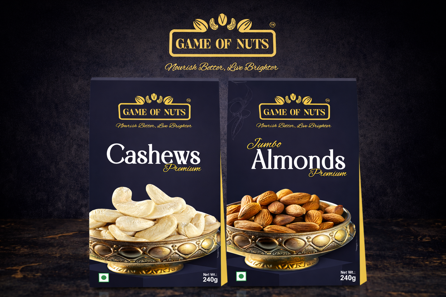 Jumbo Almonds & Cashews Combo – 240gm Each