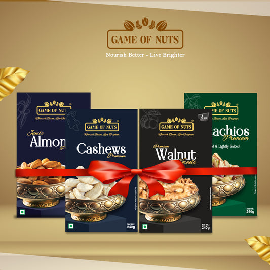 Jumbo Almonds, Walnut Kernels (2 Pc), Cashews & Pistachios Combo
