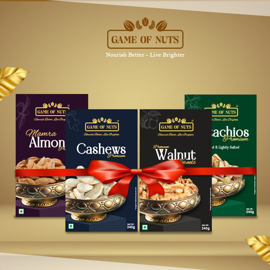 Walnut Kernels (2 Pc), Mamra Almonds, Cashews & Pistachios Combo 